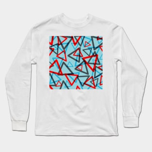 Triangles 1980 Geometric Pattern Long Sleeve T-Shirt